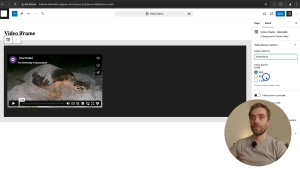 Adding videos with Minimalio theme.