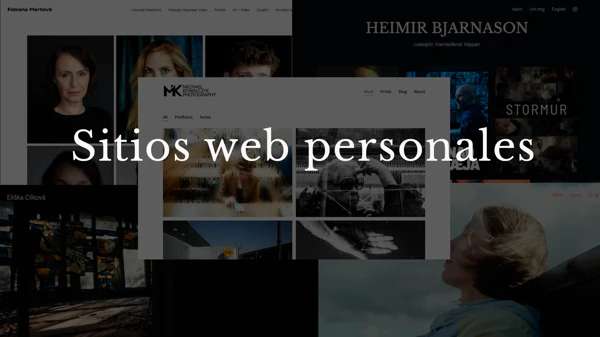 Ejemplos de portfolios web personales.