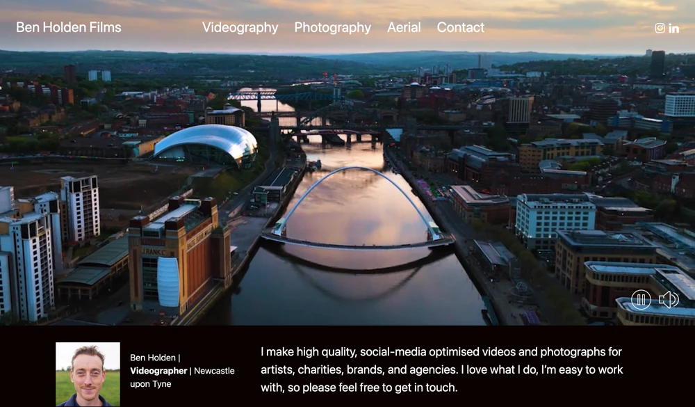 Ben Holden Filmmaker Portfolio.