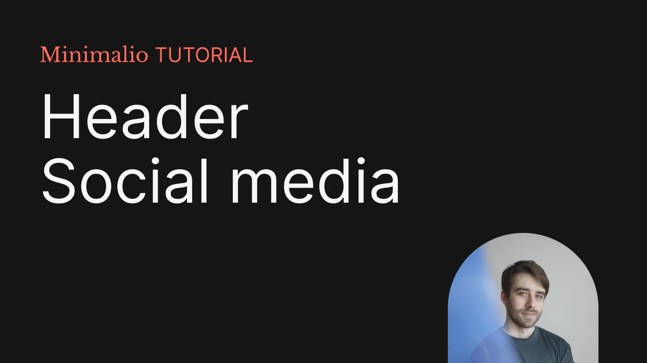 Header options + social media icons