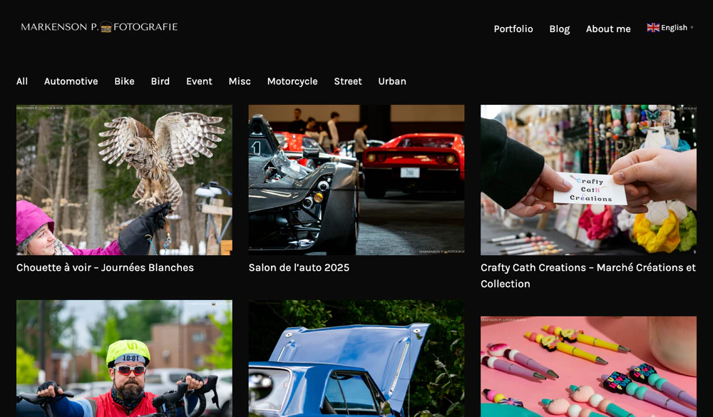 Markenson Photographer website portfolio.