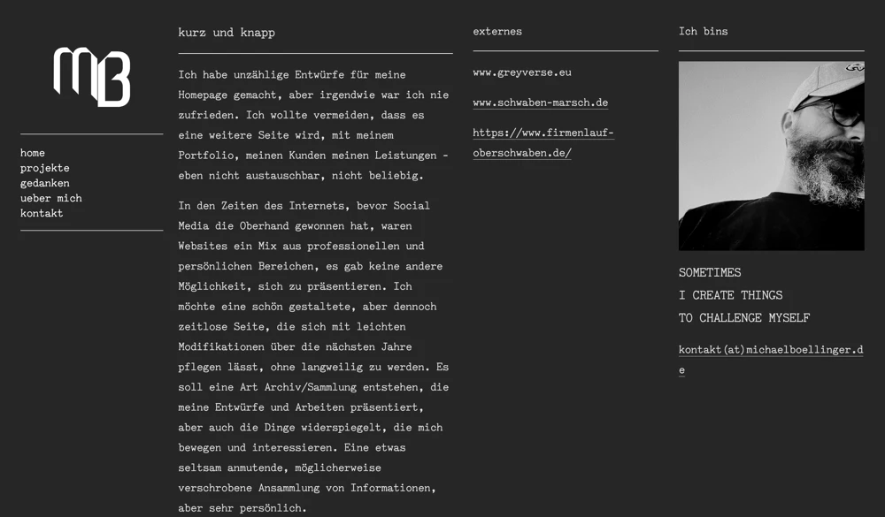 Michael Böllinger Minimalio Portfolio.