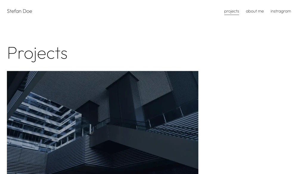 Stefan Minimalio Portfolio Demo.