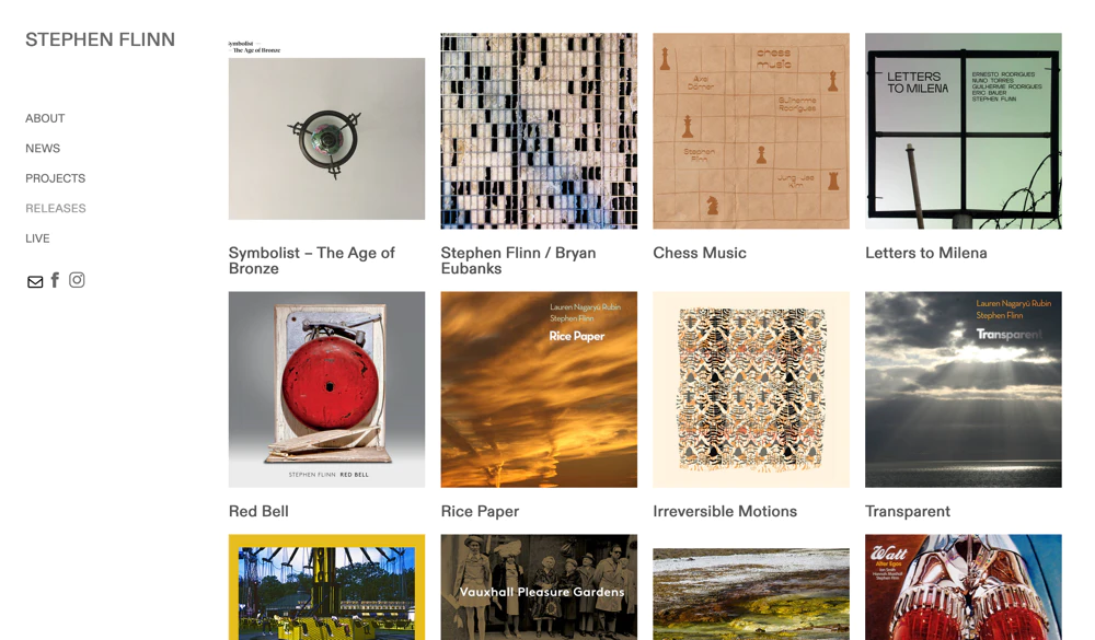 Stephen Finn portfolio website.