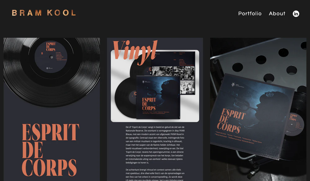 Website of graphic designer Bram Kool.